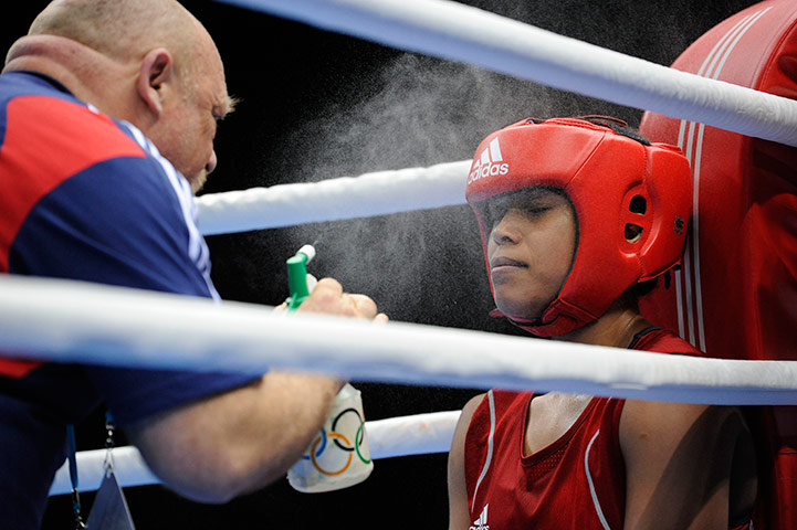 Amateur Boxing: Womens Olympic boxing test event Excel, East London