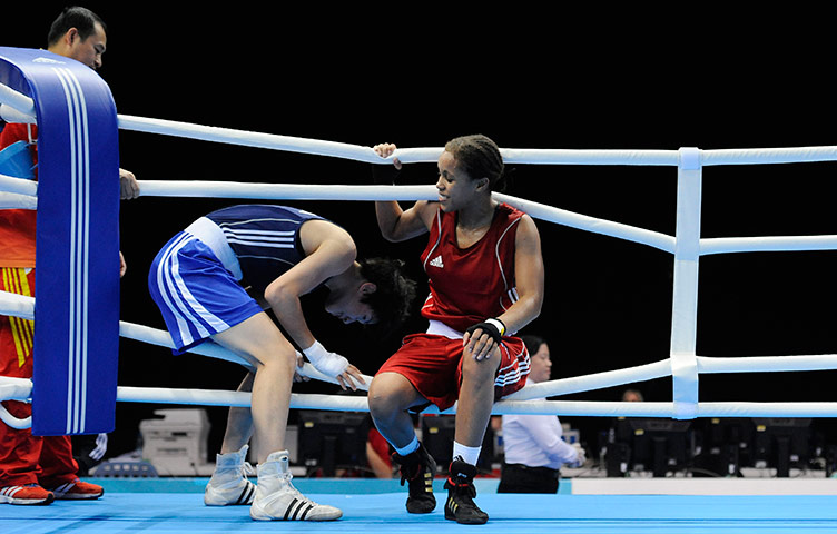 Amateur Boxing: Womens Olympic boxing test event Excel, East London