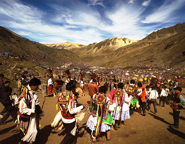 Intangible heritage: Peruvians celebrating at the Festival De Qoylluriti