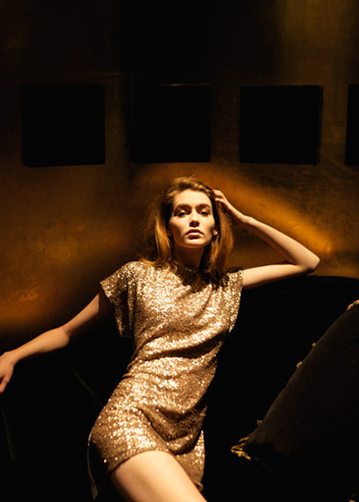 Golden age fashion: Sequin dress