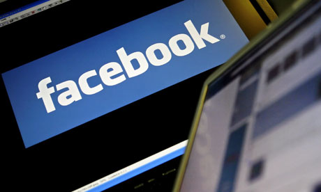 facebook logo on screen