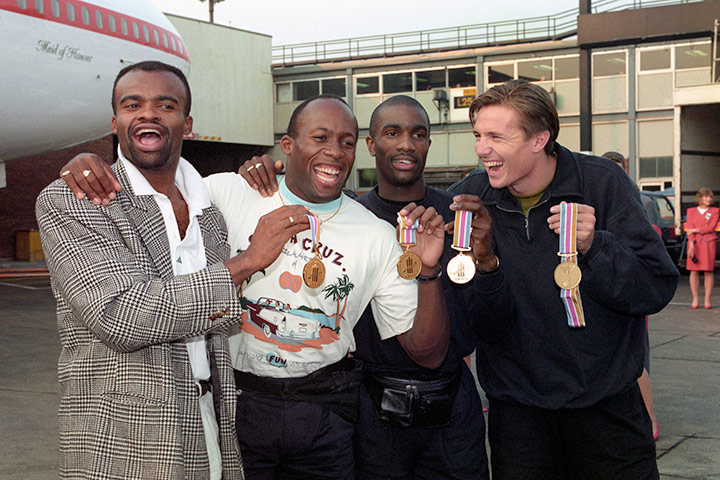 Derek Redmond: World Championships Tokyo - 4x400 metres Relay Team - Heathrow Airport