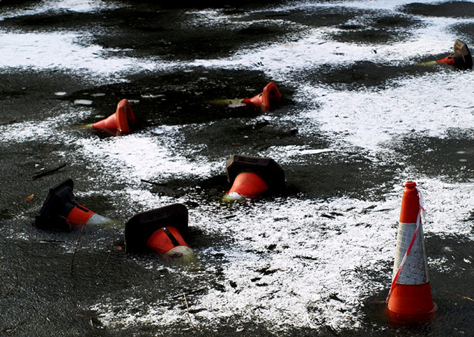 In pictures: Caution: Cones on ice
