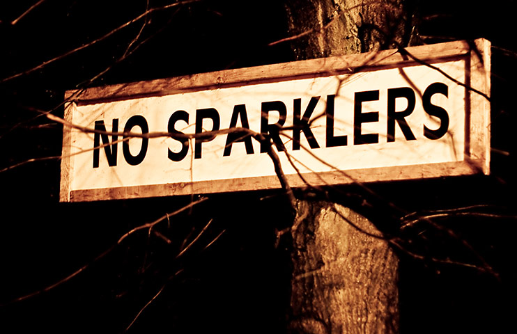 In pictures: Bonfire: No sparklers sign
