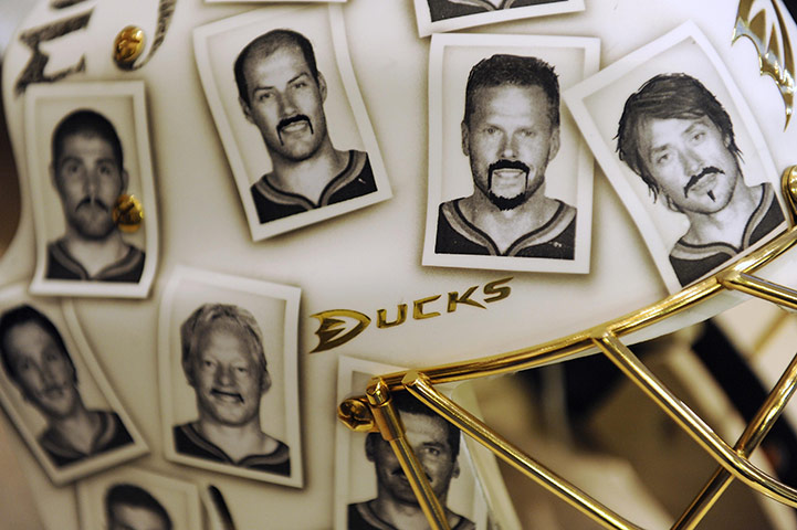 Best of the week in sport: Pictures of the Anaheim Ducks' team with funny moustaches