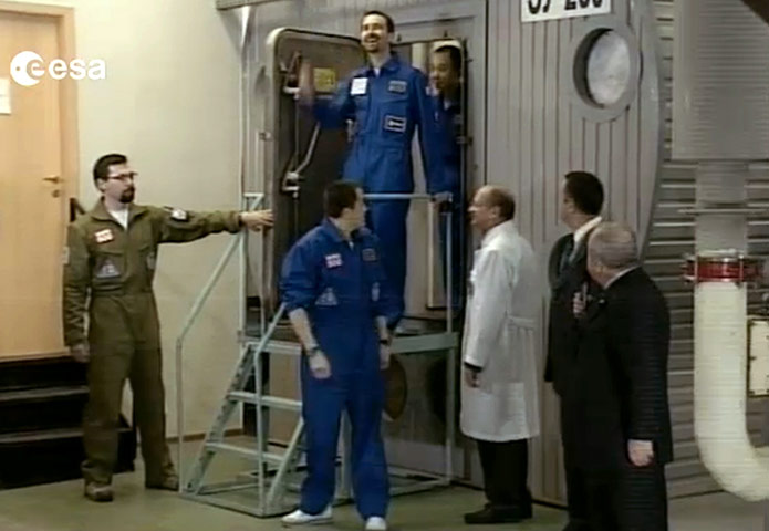 Mars500: Members of the crew emerge from the isolation facility