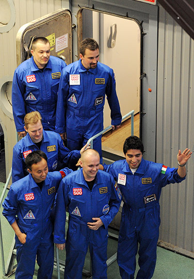 Mars500: 3 June 2011: Members of the Mars500 crew