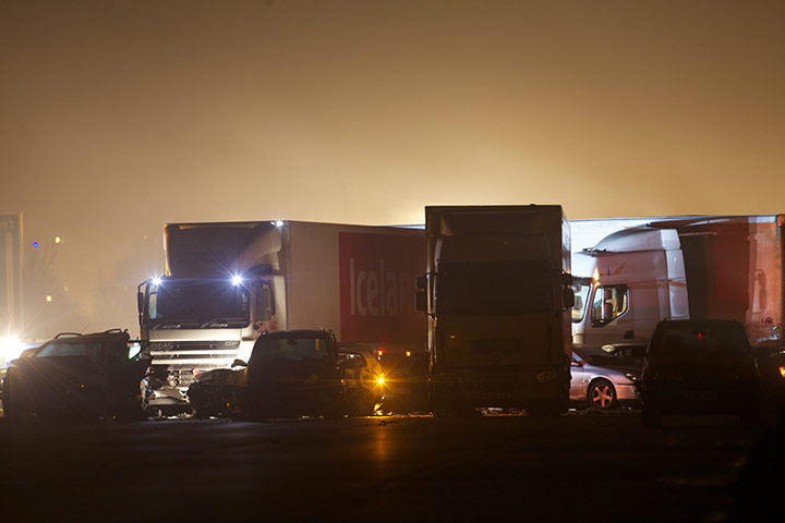 M5 crash: Multiple vehicle pile-up