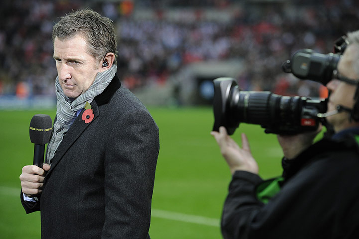 Gillette Four Nations: Rugby league legend Jonathon Davies waits to broadcast for the BBC