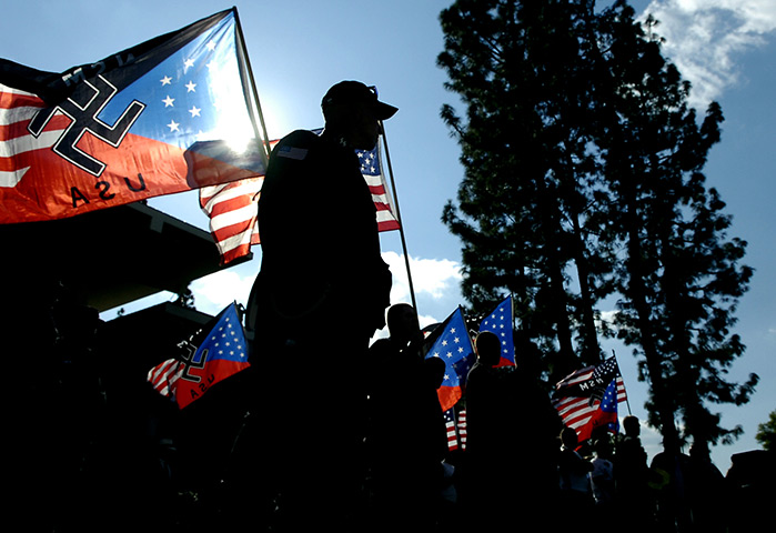 24 hours in pictures: National Socialist Movement rally in Pomona,  USA