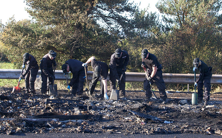 M5 accident: Police search through debris