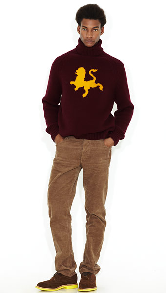 Line-up: Claret: Lion-motif jumper