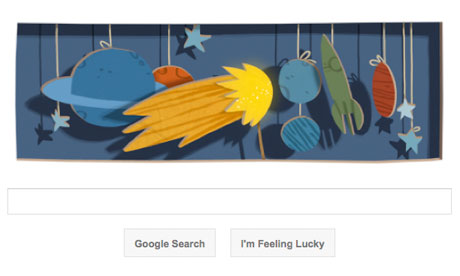 Google doodle marking Edmond Halley's birthday