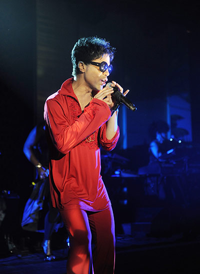 Versace for H&M: Prince performs at the Versace for H&M Fashion event 