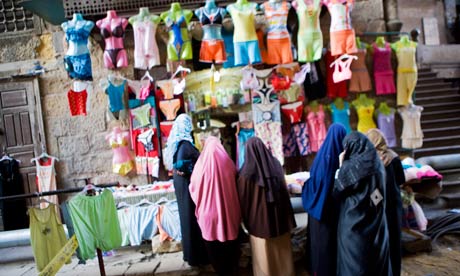 Women shopping in a Cairo market.