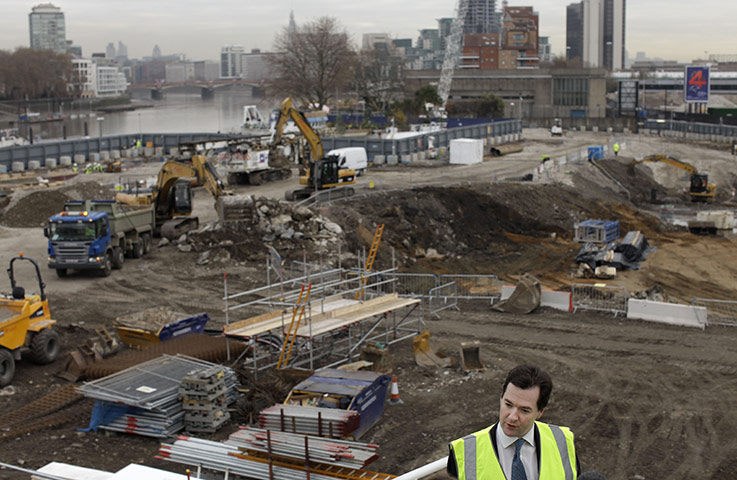 Week in business: George Osborne during his visit to Riverlight construction site in London