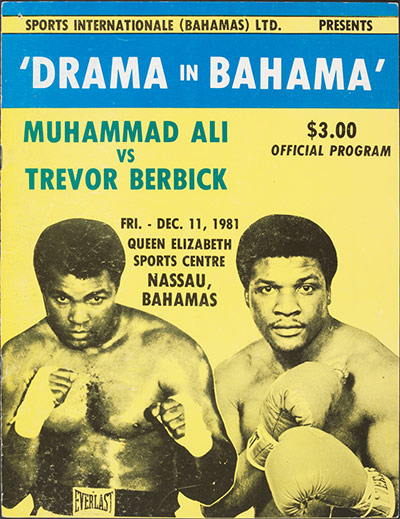 Drama in Bahama: Programme from the Muhammad Ali vs Trevor Berbick fight