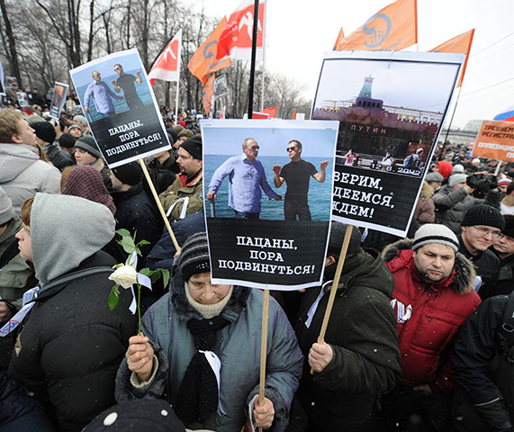 Moscow protests: Activists in central Moscow