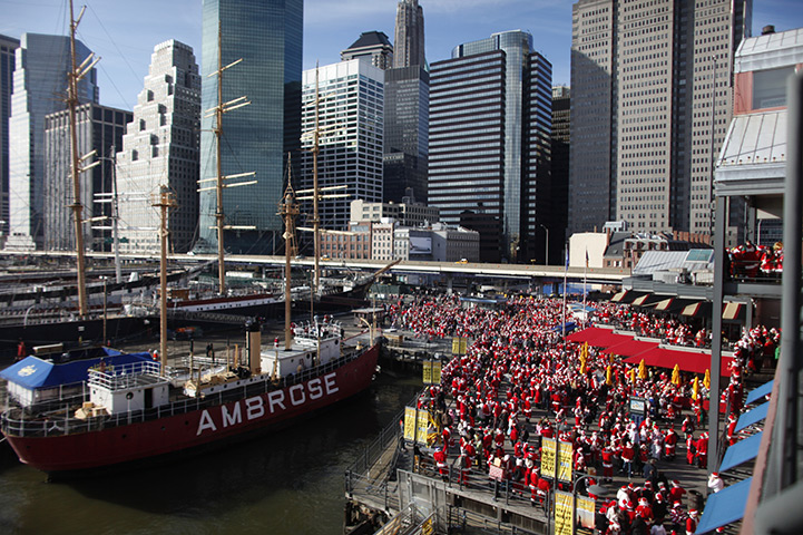SantaCon 2011: Revelers gather at the South Street Seaport in New York City