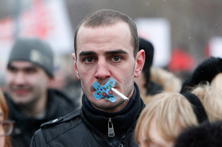 24 hours: Moscow, Russia:  Participants rally For Fair Elections in Bolotnaya Square