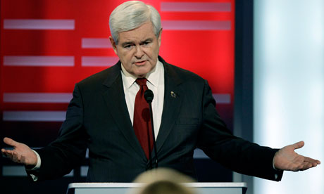 Newt Gingrich at Iowa's Republican candidate debate