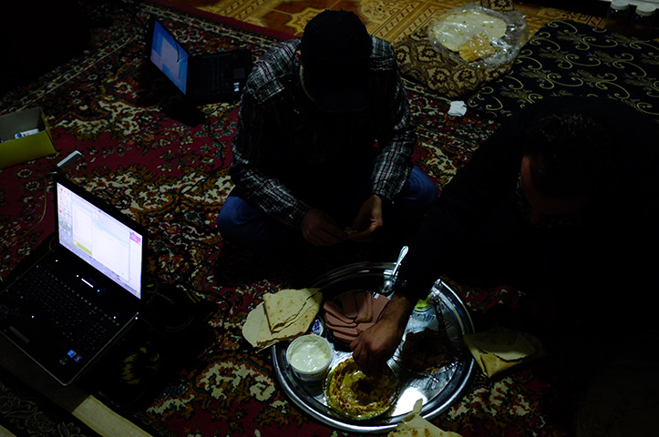 Syria: Members of the local coordination committee have dinner in Benish 