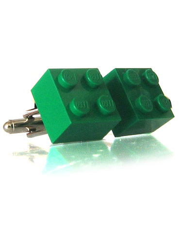 Ethical Gift Gallery: Ethical Gifts Recycled Green Lego Cufflinks