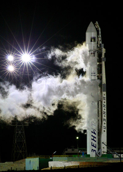 Month in Space: A Zenit-2SB  rocket, carrying the Phobos