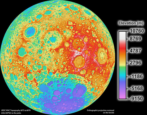 Month in Space: Global Topographic Map of Moon.