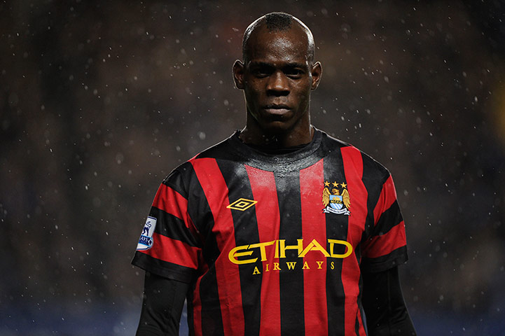 Chelsea v Man City: A moody looking Mario Balotelli of Manchester City