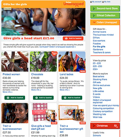 virtual Christmas gift: Oxfam Unwrapped