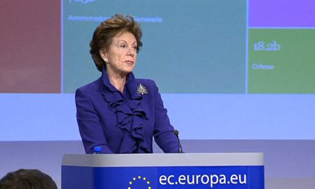 Neelie Kroes making EC open data announcement 