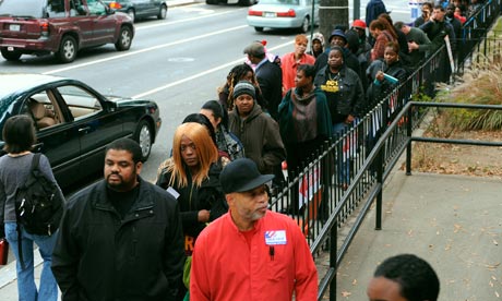 Civil rights groups say the restrictions amounts to an attack on voting rights on a level not seen since segregation. Photograph: Tim Sloan/AFP/Getty Images