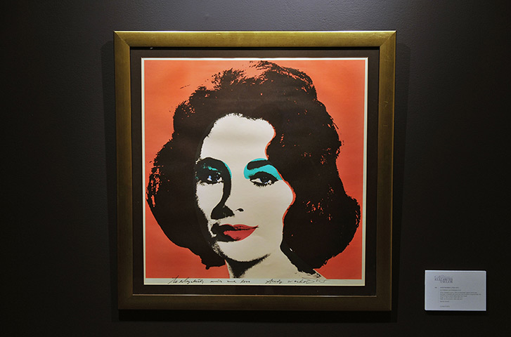 Elizabeth Taylor auction: Andy Warhol Artwork of Elizabeth Taylor, Elizabeth Taylor auction