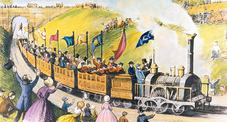 Thomas Cook: An illustration fo Thomas Cook's first excursion in 1841