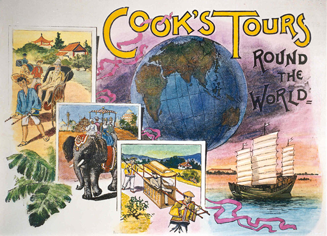 Thomas Cook: A brochure cover from Cook's Tours Round the World, 1891