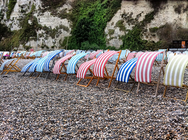 Weekend Readers' pictures: Deck chairs on the beach at Beer, Devon