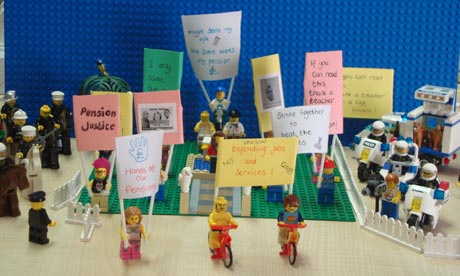 Sandra Nightingale Lego public sector strike scene