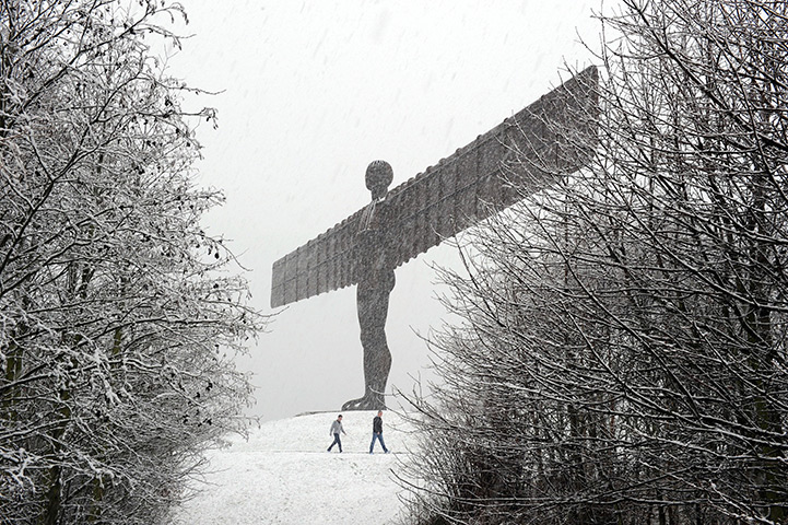 24 hours in pictures: UK: The Angel of the North statue is covered in snow