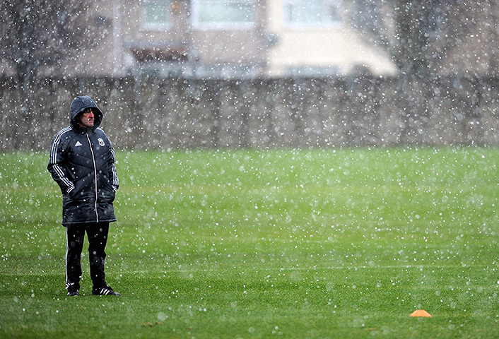 UK Weather: Liverpool FC Training Session