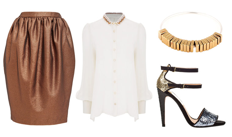 Key trends: Gold & Tux: Skirt