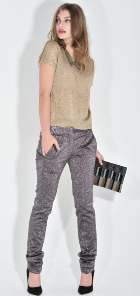 The line-up: Lurex & lamé: Gold Lurex top