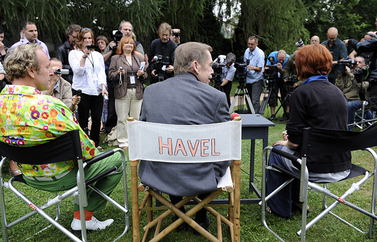 Vaclav Havel: 2010: Vaclav Havel during the of shooting his film ''Leaving'' 