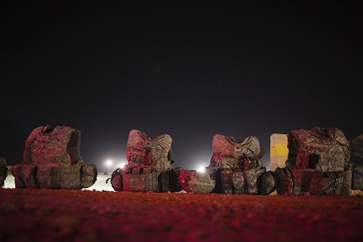 24hours in pictures: Sets of body armor belonging to the 3rd Brigade Combat Team, Iraq