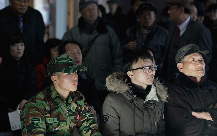 Kim Jong il death: A South Korean soldier watches a television broadcast