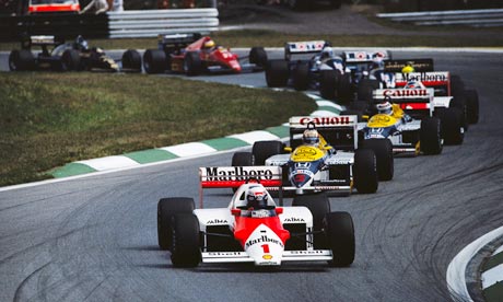 Driver Alain Prost leading at the Austrian Grand Prix