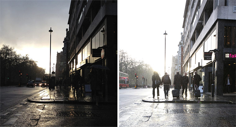 iPhone vs Canon: Rainy streets
