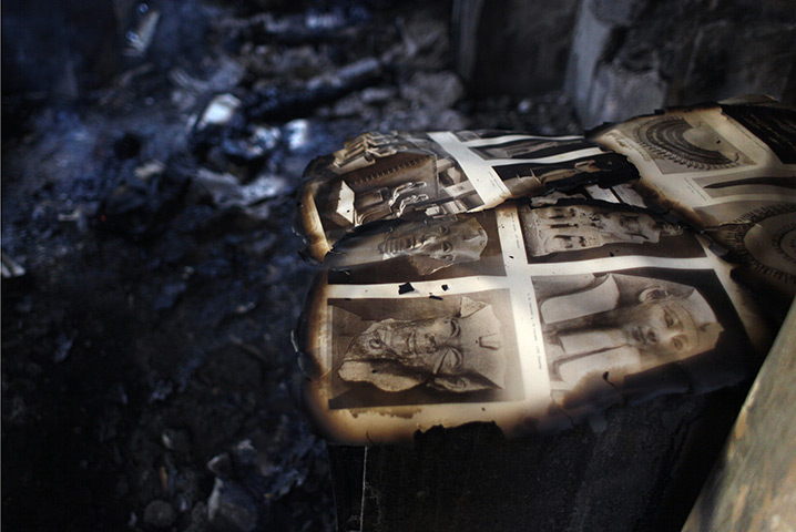 24 hours in pictures: Salvaged documents are gathered at the the Egyptian Scientific Complex