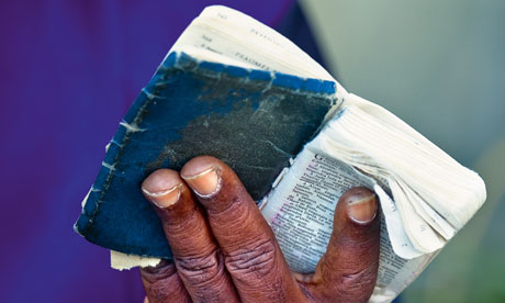 Man reading a bible