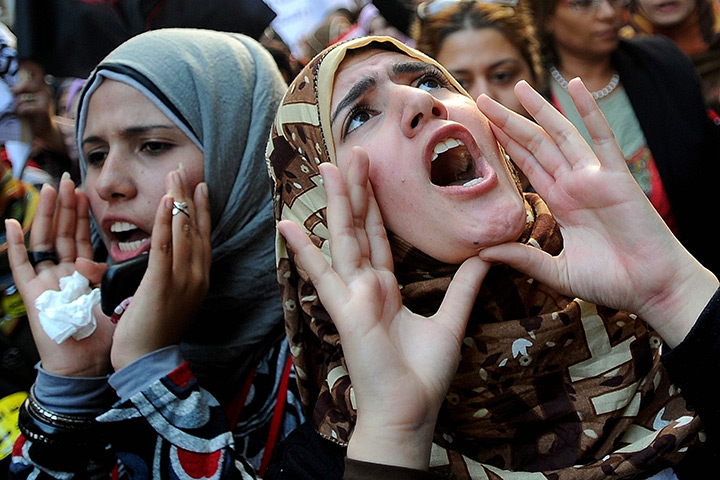 women protest in cairo: Women protest in Cairo